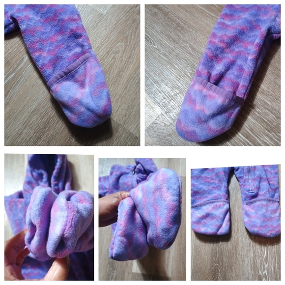 Columbia Full Zip Full Onepiece Bodysuit fleece bunting Tie Dye Pink & Purple - Picture 11 of 13
